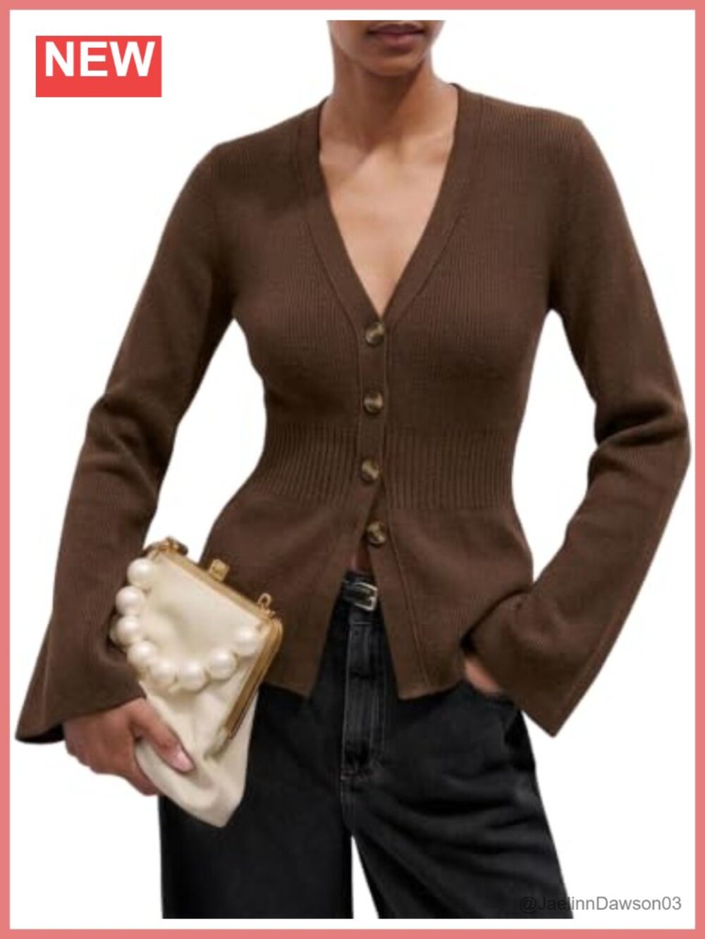 V Neck Button Down Ribbed Sweater Cardigan Long Sleeve Knit